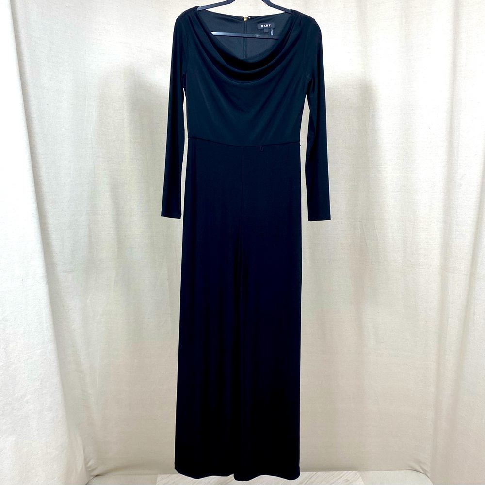 DKNY Cowl Neck Black Jumpsuit